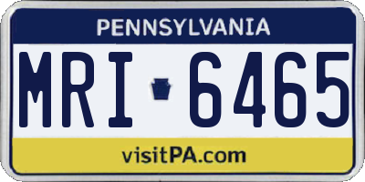 PA license plate MRI6465
