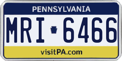 PA license plate MRI6466