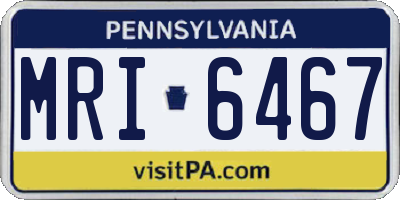 PA license plate MRI6467