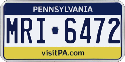 PA license plate MRI6472