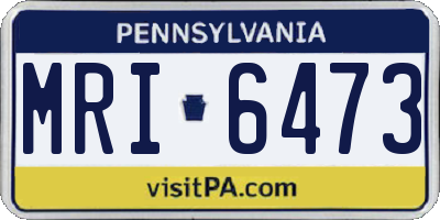PA license plate MRI6473