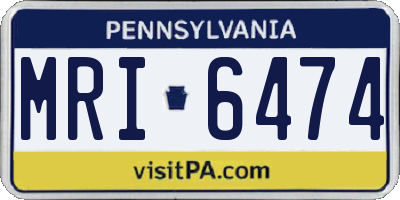 PA license plate MRI6474