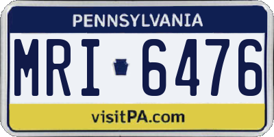 PA license plate MRI6476