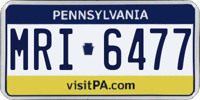 PA license plate MRI6477