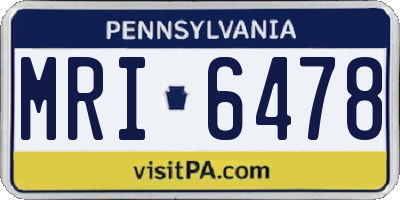 PA license plate MRI6478