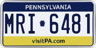 PA license plate MRI6481