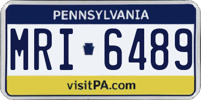 PA license plate MRI6489