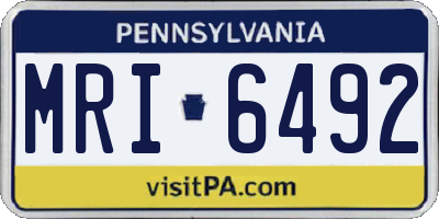 PA license plate MRI6492