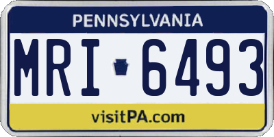 PA license plate MRI6493