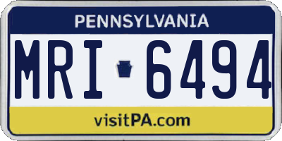 PA license plate MRI6494