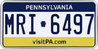 PA license plate MRI6497