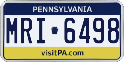 PA license plate MRI6498