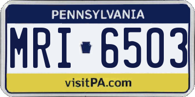 PA license plate MRI6503