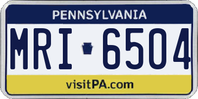 PA license plate MRI6504