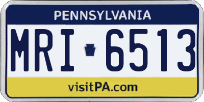 PA license plate MRI6513