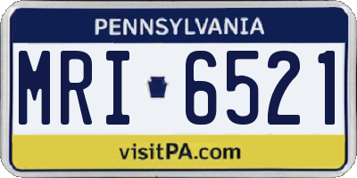 PA license plate MRI6521