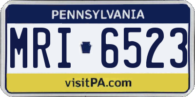 PA license plate MRI6523
