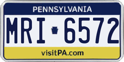 PA license plate MRI6572