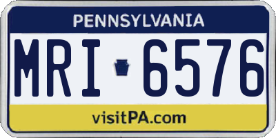 PA license plate MRI6576