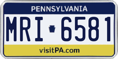 PA license plate MRI6581