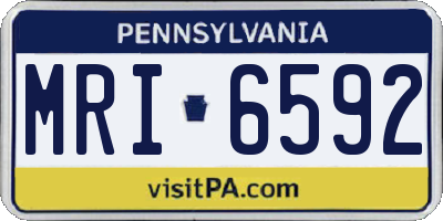 PA license plate MRI6592