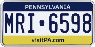 PA license plate MRI6598