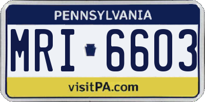 PA license plate MRI6603