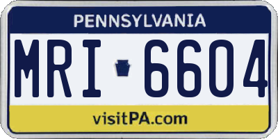 PA license plate MRI6604