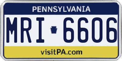 PA license plate MRI6606
