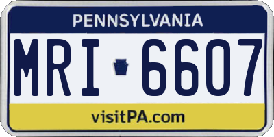 PA license plate MRI6607