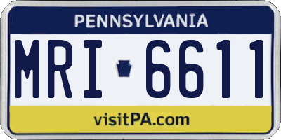 PA license plate MRI6611