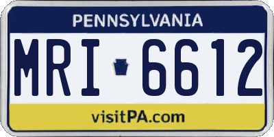 PA license plate MRI6612