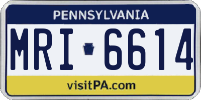 PA license plate MRI6614