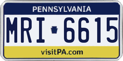 PA license plate MRI6615