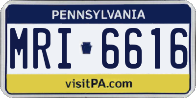 PA license plate MRI6616