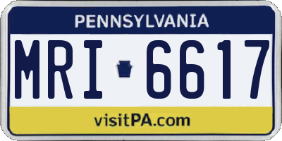 PA license plate MRI6617