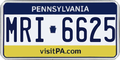 PA license plate MRI6625