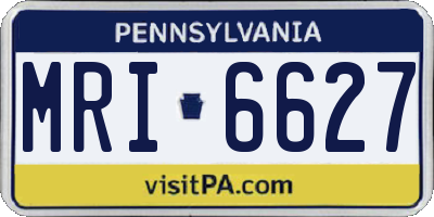 PA license plate MRI6627