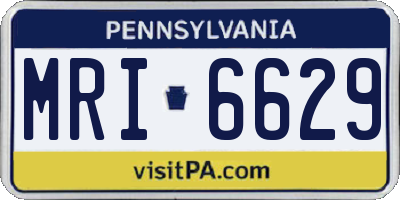 PA license plate MRI6629