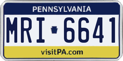 PA license plate MRI6641