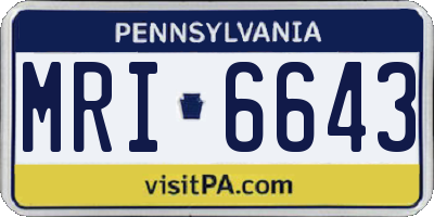 PA license plate MRI6643