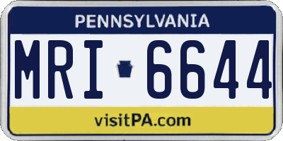 PA license plate MRI6644