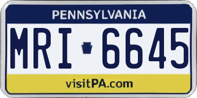 PA license plate MRI6645