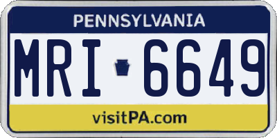 PA license plate MRI6649
