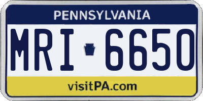 PA license plate MRI6650