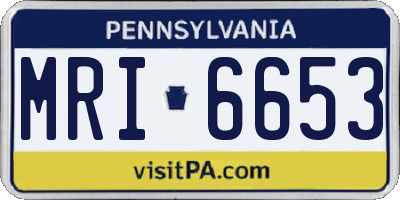 PA license plate MRI6653