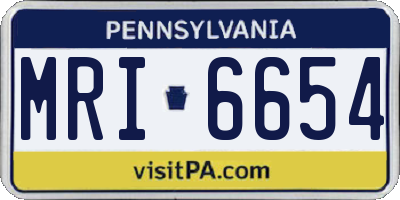 PA license plate MRI6654