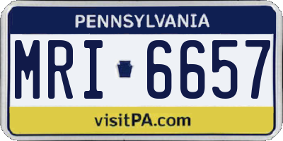 PA license plate MRI6657