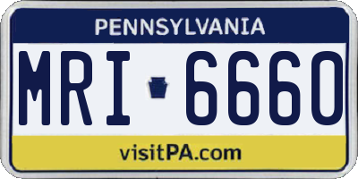 PA license plate MRI6660