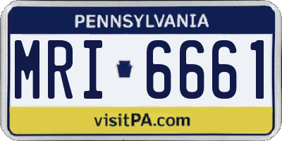 PA license plate MRI6661